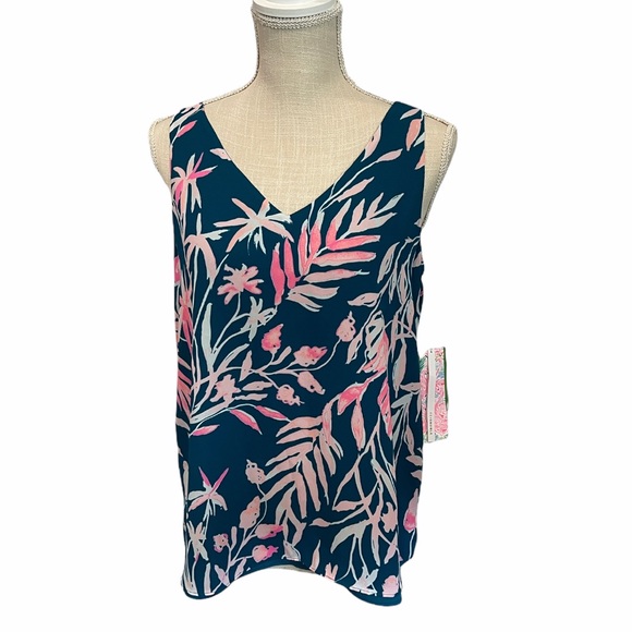NWT Reversible Lilly Pulitzer Tidal Wave Prime Florin Top Spring Summer Beach - Picture 3 of 14